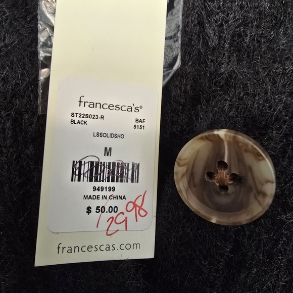 Jun & Ivy Black Eyelash Crop Button-Up Cardigan - Picture 7 of 10